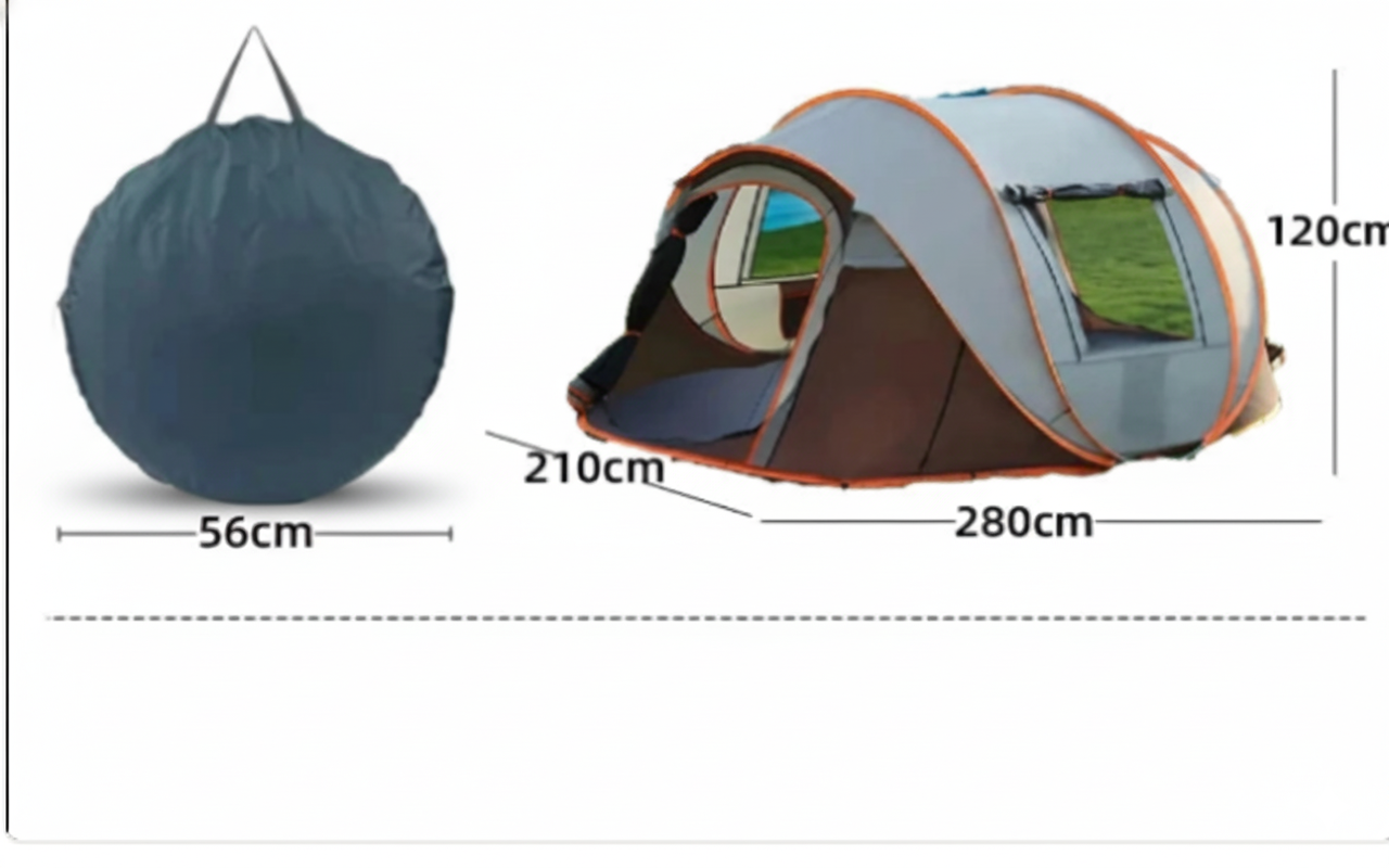 Turtle Back Instant Pop-Up Tent for 2-4 People - Waterproof