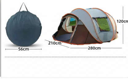 Turtle Back Instant Pop-Up Tent for 2-4 People - Waterproof