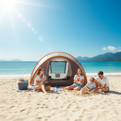 Turtle Back Instant Pop-Up Tent for 2-4 People - Waterproof