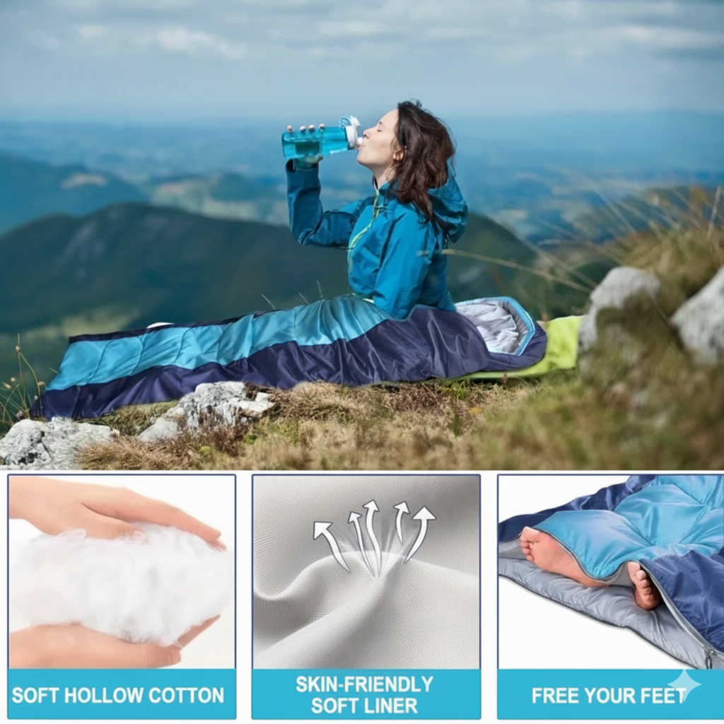 The Glow Worm - All-Season Cozy Camping Sleeping Bag
